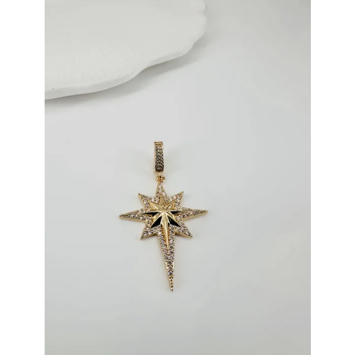Zirkon Taşlı Pirinç Charmlar - Charm0004