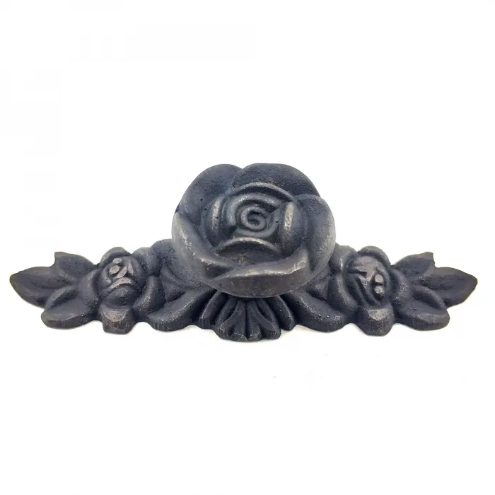 Antika Tarz Dekoratif Pirinç Gül Düğme - 30x100 Mm, Oksit