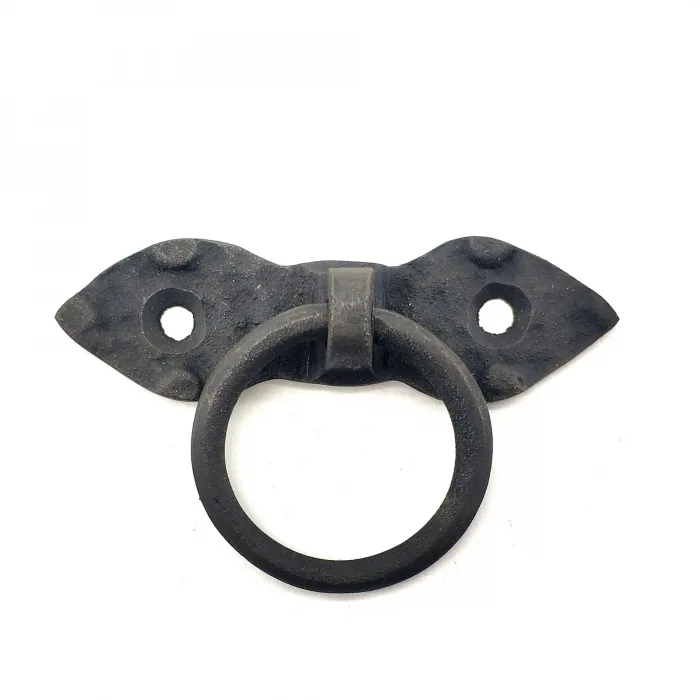 Antika Tarz Dekoratif Pirinç Yaprak Mobilya Kulbu, Kapı Kilit Halkası - 80 Mm, Oksit