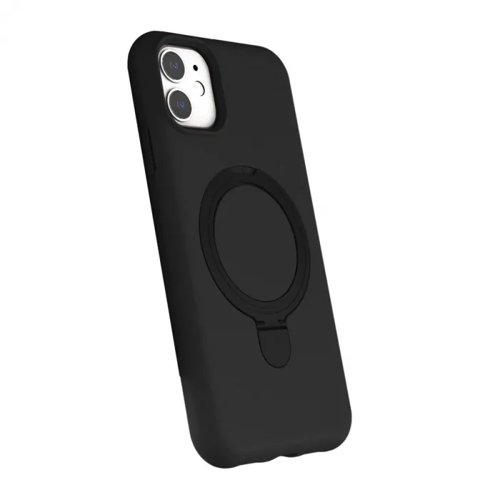 Apple İphone 11 Regal Magsafe Standlı Kapak - Siyah