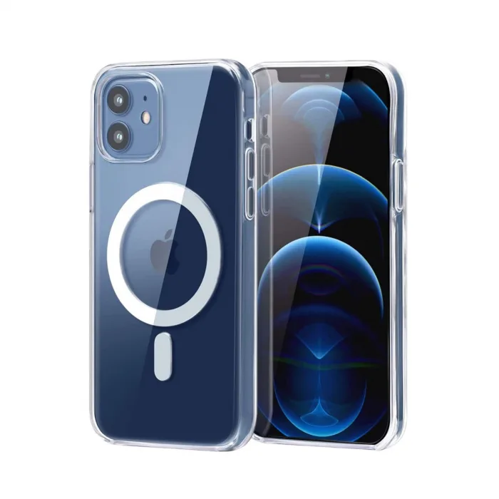 İphone 12 Combo Sert Şeffaf Magsafe Kapak - Şeffaf