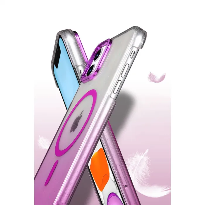 Apple İphone 12 Glossy Magsafe Kapak - Pembe