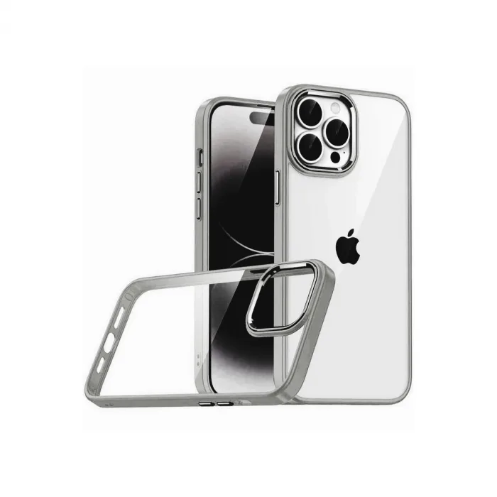 Apple İphone 15 Pro Max Razer Lensli Silikon - Titan Gri