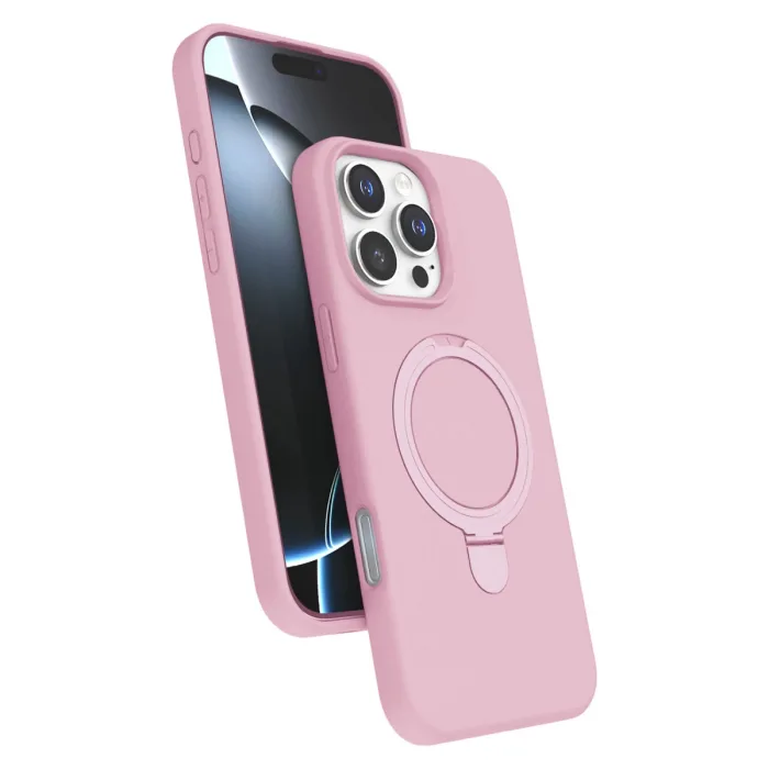 Apple İphone 16 Pro Regal Magsafe Standlı Kapak - Açık Pembe