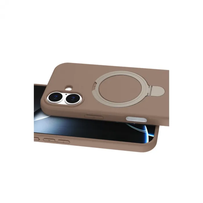 Apple İphone 16 Regal Magsafe Standlı Kapak - Çöl Titanyum