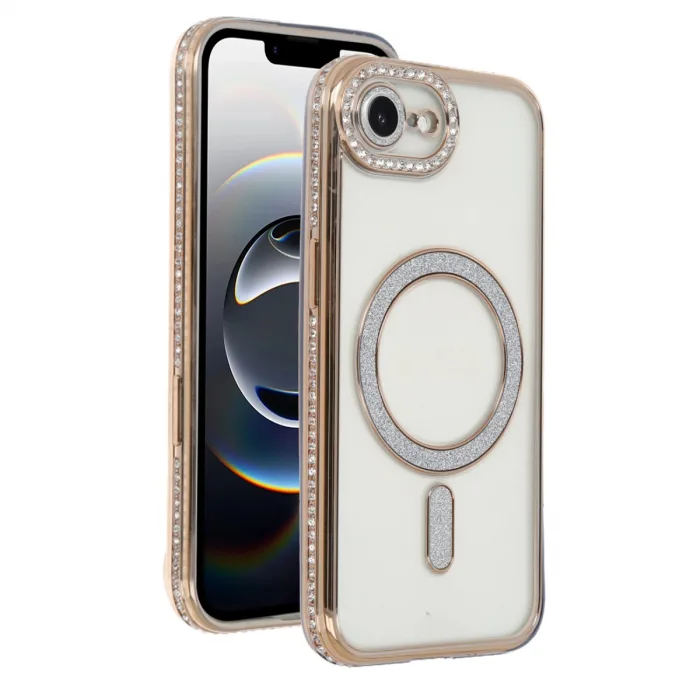 Apple İphone 16e Joke Simli Magneticsafe Kılıf - Gold