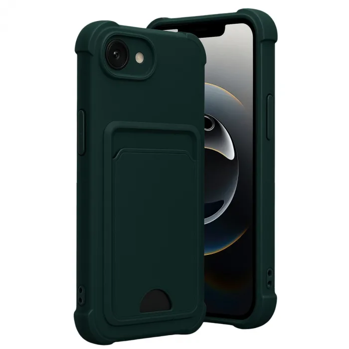 Apple İphone 16e Kelvin Kartvizitli Silikon - Koyu Yeşil