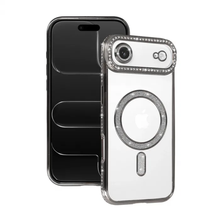 Apple İphone 17 Air Joke Simli Magneticsafe Kılıf - Gümüş