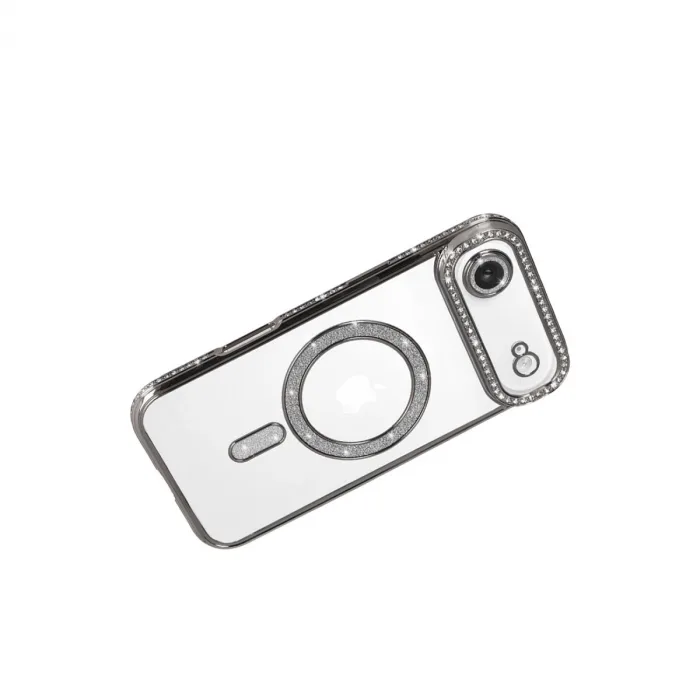 Apple İphone 17 Air Joke Simli Magneticsafe Kılıf - Gümüş