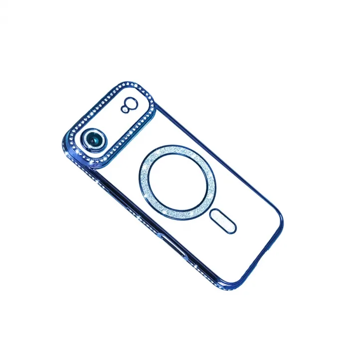 Apple İphone 17 Air Joke Simli Magneticsafe Kılıf - Mavi