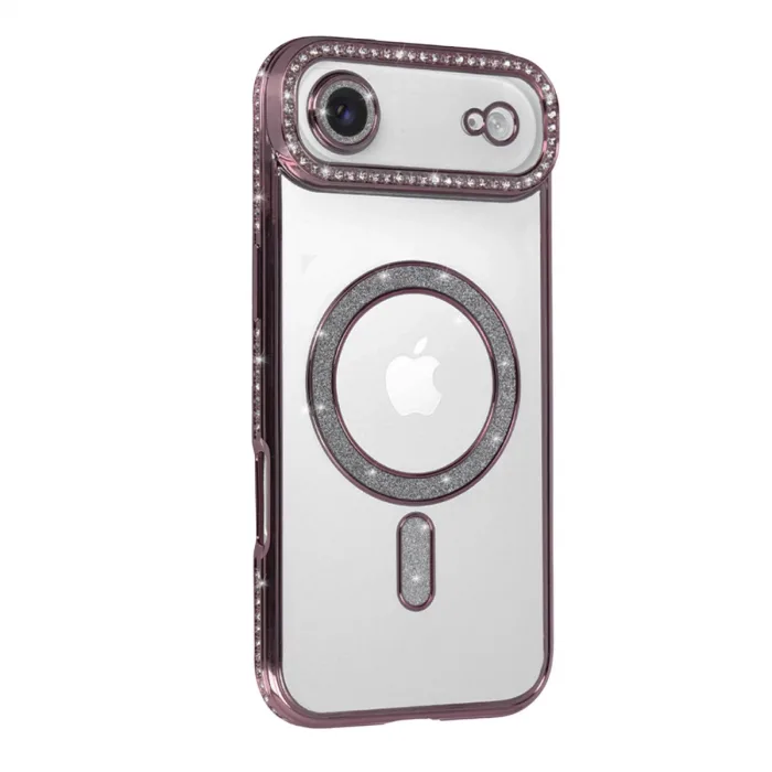 Apple İphone 17 Air Joke Simli Magneticsafe Kılıf - Pembe