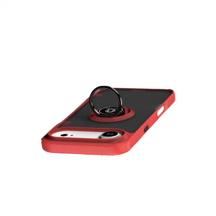 Apple İphone 17 Air Montreal Yüzüklü Silikon Kapak - Kırmızı