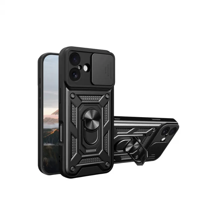 Apple İphone 17 Pars Lens Yüzüklü Silikon - Siyah