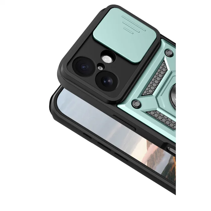 Apple İphone 17 Pars Lens Yüzüklü Silikon - Yeşil