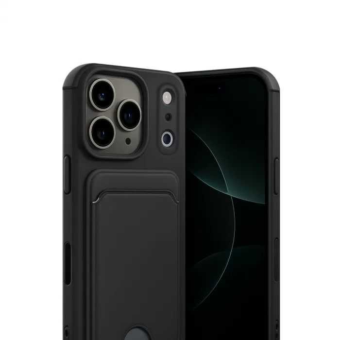 Apple İphone 17 Pro Kelvin Kartvizitli Silikon - Siyah