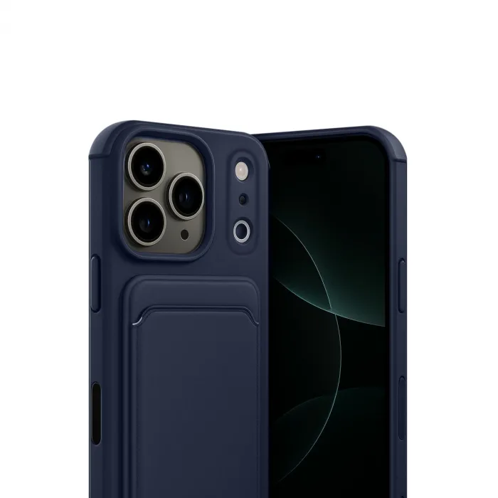 Apple İphone 17 Pro Max Kelvin Kartvizitli Silikon - Lacivert