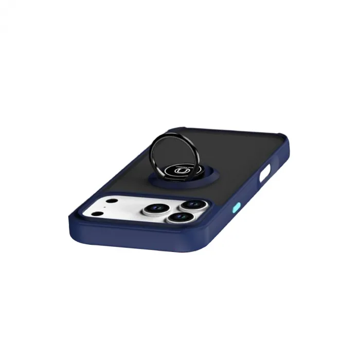 Apple İphone 17 Pro Max Montreal Yüzüklü Silikon Kapak - Lacivert