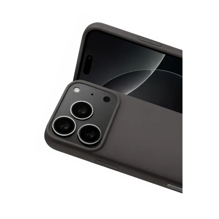 İphone 17 Pro Max Nano İçi Kadife Silikon - Gri