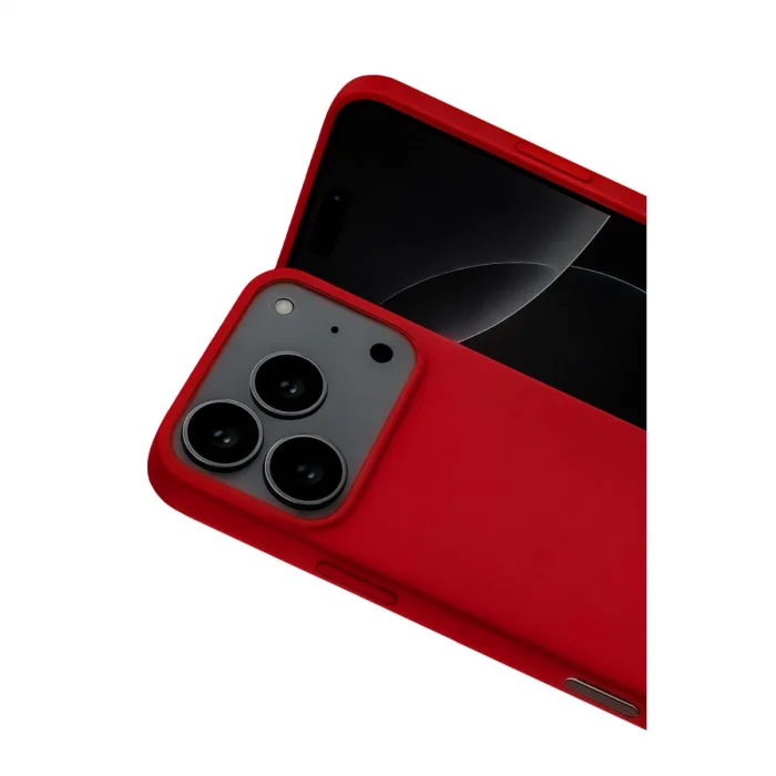 İphone 17 Pro Max Nano İçi Kadife Silikon - Kırmızı