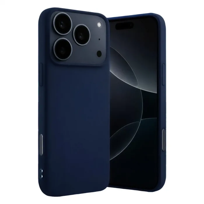 İphone 17 Pro Max Nano İçi Kadife Silikon - Lacivert