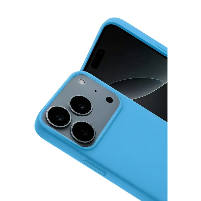 İphone 17 Pro Max Nano İçi Kadife Silikon - Mavi