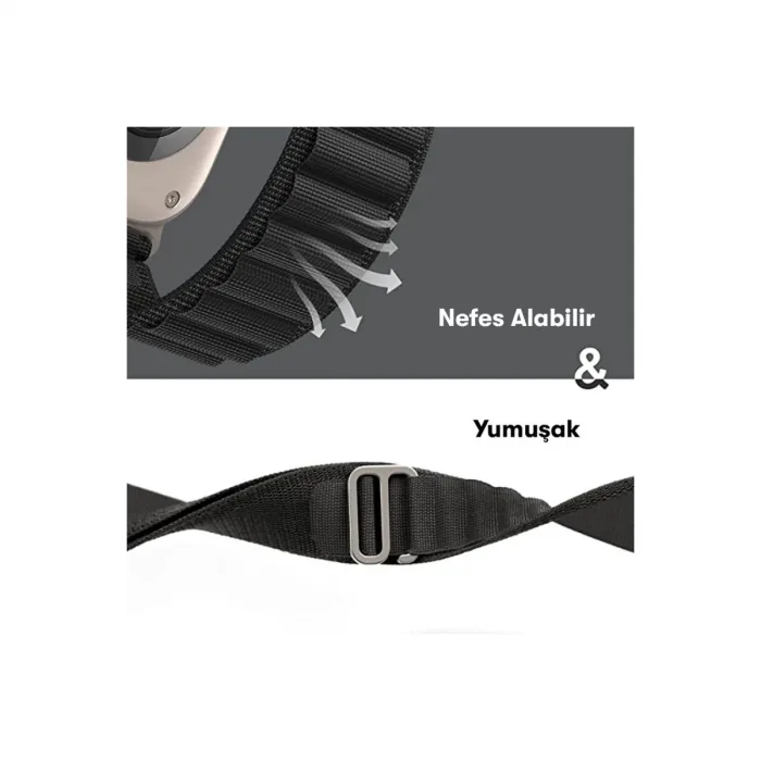 Watch 42mm Mountain Kordon - Siyah-yeşil