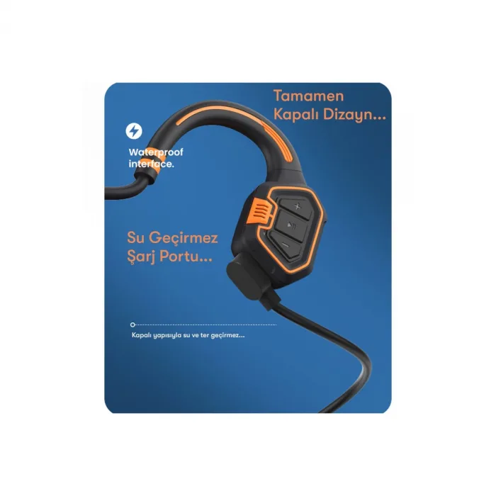 As9 Suya Dayanıklı Bluetooth Kulaklık - Siyah