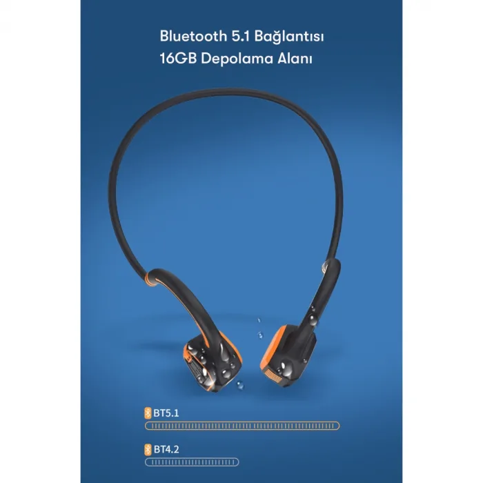 As9 Suya Dayanıklı Bluetooth Kulaklık - Siyah