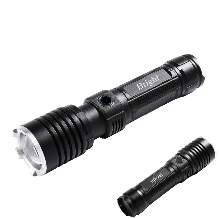 Bright Ght-5761 Xp90 Led 3 Mod Zoomlu Yağmur Suyu Geçirmez Şarjlı El Feneri 26650 Pilli