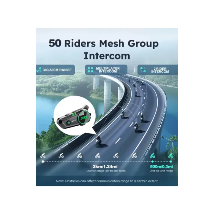 C50 2x Motosiklet Intercom Kask Kulaklık 1000 Mah Rgb Işıklı Çift Eşleşme