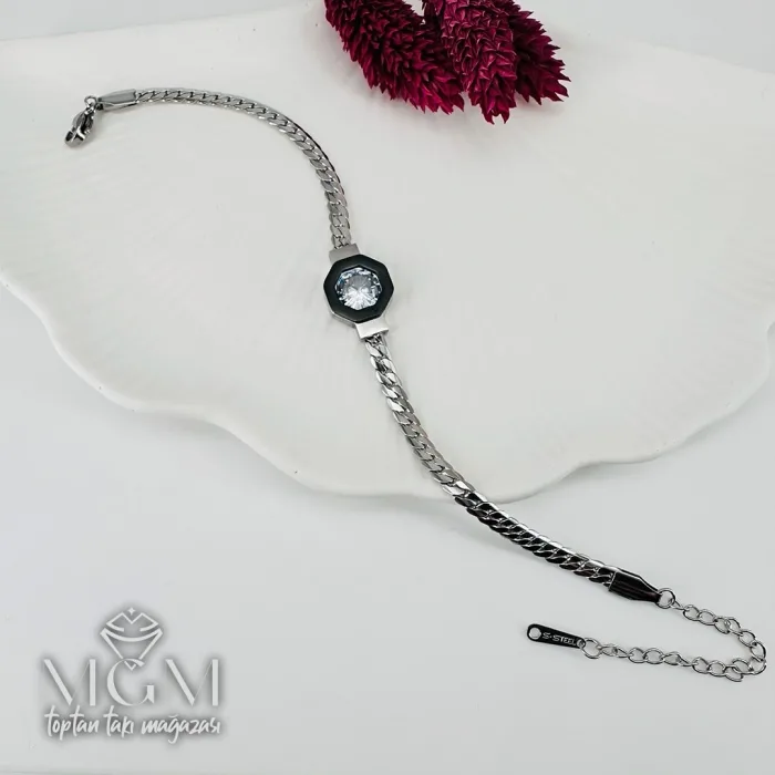 Rodyum Çelik Bileklikler 16+5 Cm Uzatma Payı - Kbl0093