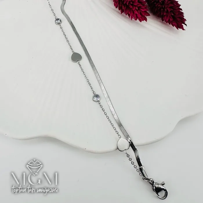 Rodyum Çelik Bileklikler 16+5 Cm Uzatma Payı - Kbl0147
