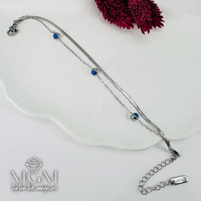 Rodyum Çelik Bileklikler 16+5 Cm Uzatma Payı - Kbl0095