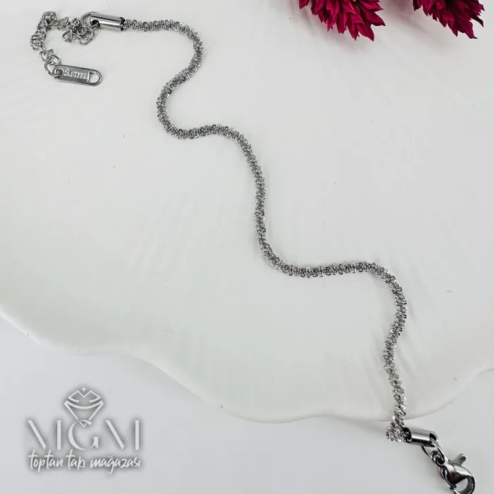 Rodyum Çelik Bileklikler 17+5 Cm Uzatma Payı - Kbl0127