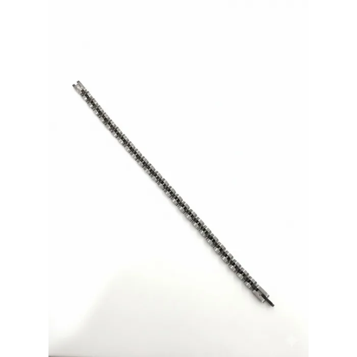 Rodyum-siyah Çelik  Erkek Çelik Bileklik Boy 21.5 Cm / En 0.6 Mm  - Ebl0047