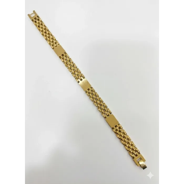 Çelik  Erkek Çelik Bileklik Boy 21.5 Cm / En 1.0 Cm  - Ebl0062