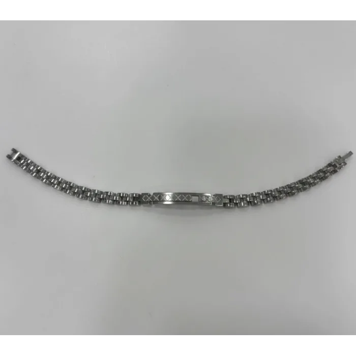 Rodyum Çelik  Erkek Çelik Bileklik Boy 21.5 Cm / En 0.6 Mm  - Ebl0042