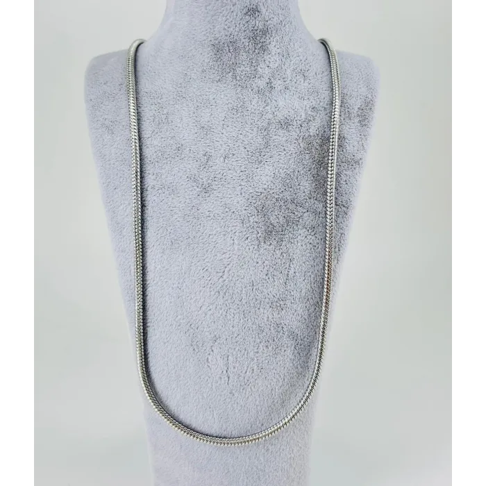 Rodyum Çelik Erkek Kolye 60 Cm - Ekl0022