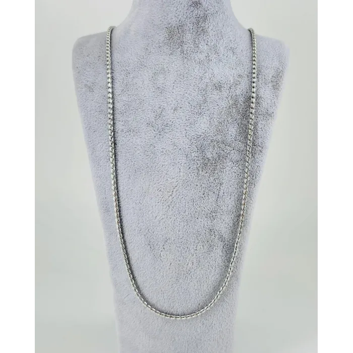 Rodyum Çelik Erkek Kolye 60 Cm - Ekl0033