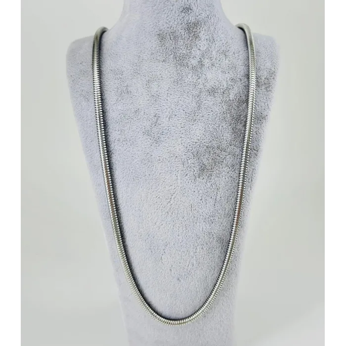 Rodyum Çelik Erkek Kolye 60 Cm - Ekl0020