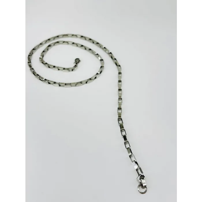 Rodyum Çelik Erkek Kolye 60 Cm - Ekl0015