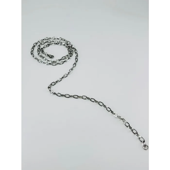 Rodyum Çelik Erkek Kolye 60 Cm - Ekl0018