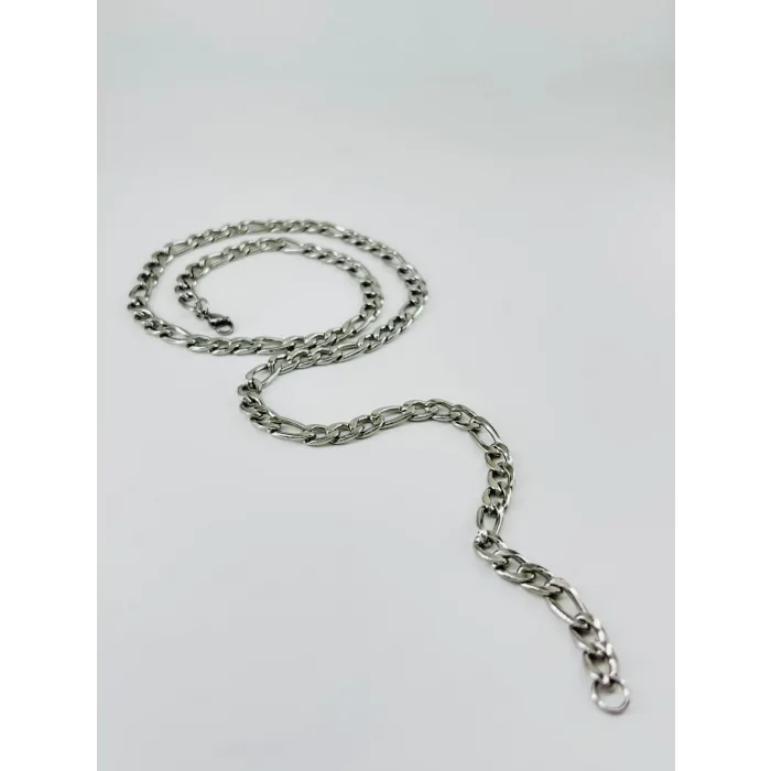 Rodyum Çelik Erkek Kolye 60 Cm - Ekl0012