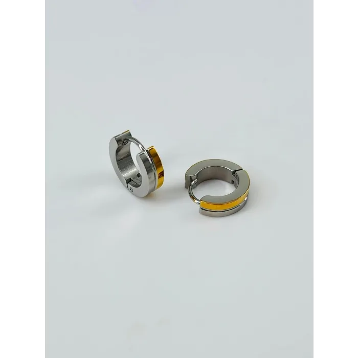 Rodyum Ve   Çelik Erkek Küpe Çap (9 Mm) Kalınlık (4 Mm) - Ekp0003