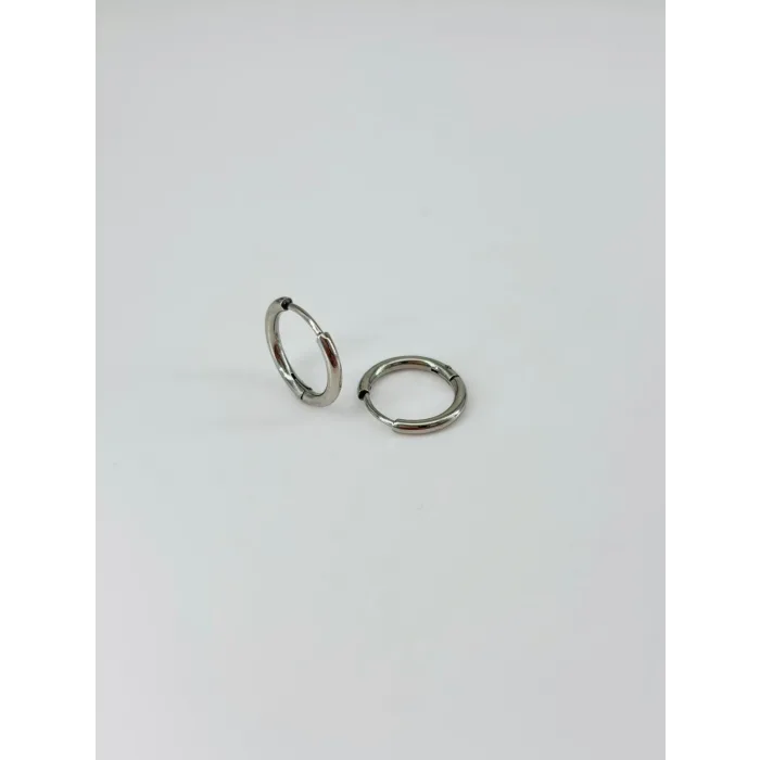 Rodyum   Çelik Erkek Küpe Çap (12 Mm) Kalınlık (2 Mm) - Ekp0027