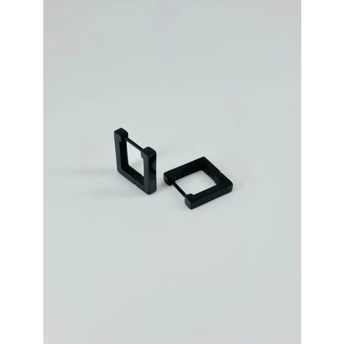 Siyah  Çelik Erkek Küpe Çap (9 Mm) Kalınlık (3 Mm) - Ekp0024