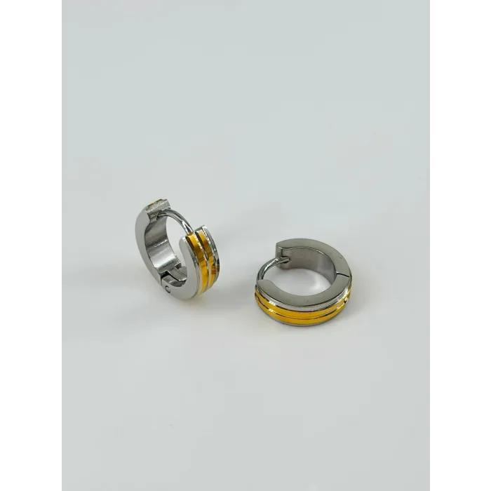 Rodyum Ve   Çelik Erkek Küpe Çap (9 Mm) Kalınlık (4 Mm) - Ekp0001