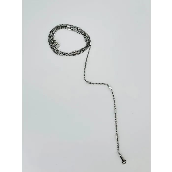 Gri Çelik Erkek Kolye 60 Cm - Ekl0003