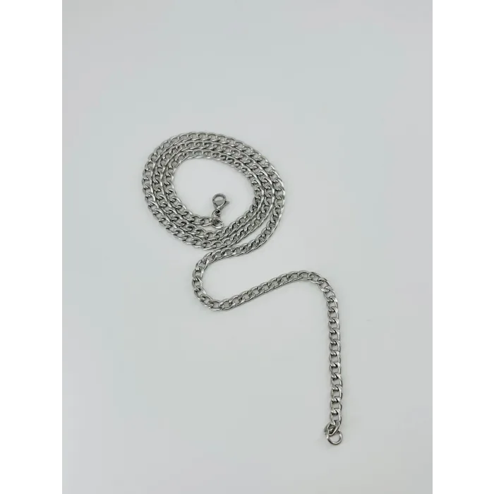Rodyum Çelik Erkek Kolye 60 Cm - Ekl0001