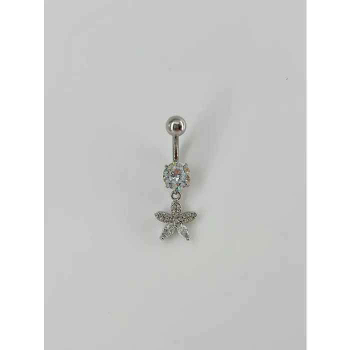 Çiçek Detaylı Göbek Piercing - Pg0045
